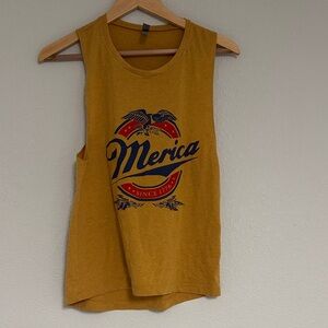 Next Level Apparel Mustard 'Merica Muscle Tee